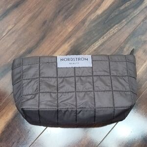 Nordstrom Quilted Brown Toiletry Bag Makeup Purse